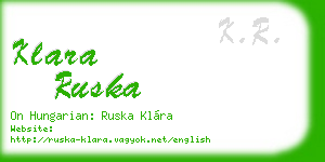 klara ruska business card